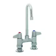 T&S Brass 5F-4DLS03 Equip 4" Deck Mount Faucet w/3" Gooseneck Spout