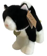 New Miyoni by Aurora 8” Black & White Tuxedo Plush Kitty Cat Kitten Lovey - RARE