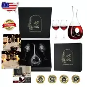 Engraved Wedding Wine Glasses and Decanter Set - Complete Gift Experience