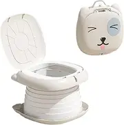 Portable Potty for Toddler, Practical & Foldable Travel Potty with Trash Bag & Storage Bag for Car, Camping, Outdoor, Indoor, Grey