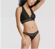 Women's Strappy Lace and Micro Bikini Underwear - Auden Black XL