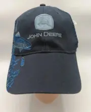 John Deere Hat Cap Black And Blue Embroidery Fishing Graphics Adjustable