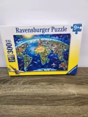 RAVENSBURGER Puzzle World Landmarks Map Jigsaw Puzzle 300 Pcs XXL 9+ #132270 NEW