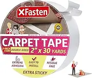 XFasten Super Strong Double Sided Carpet Tape Extra Sticky, 2-Inch by 30-Yard, Heavy Duty Double Sides Area Rug to Carpet Gripper Tape, Ideal for Homes with High Foot Traffic and Large Pets