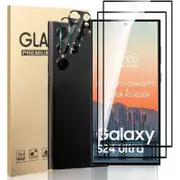 [2 +2] For Samsung Galaxy S24 Ultra 5G (6.8") 2 Pack 3D Ultrasonic Tempered Glass Screen Protector + 2 Pack HD Camera Lens Protector