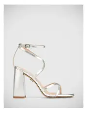 [Wittner] Remy Metallic Leather Strappy Heel in Silver