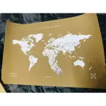 《二手下殺》MISS WOOD 白色 木質地圖 世界地圖 圖釘 釘子