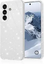 [Keteen] Mobile Phone Case for Samsung Galaxy A56 5G Case, Glitter Soft TPU Silicone Case for Girls, Ultra Thin Camera Protection, Shockproof Protective Case for Samsung Galaxy A56 5G, Silver