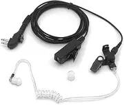 SUNDELY® Headset Earpiece Compatible with Midland Radio G15Pro G18 HYT Hytera HYT210 PD405 PD505 TC-620 Walkie Talkie FBI Style Covert Acoustic Tube Big PTT 2-pin with Screw