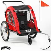 CyclingDeal Foldable Bicycle Bike Baby Children Kids Trailer and Stroller Jogger for 1-2 Kids