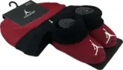 Nike Baby Red Black Ankle Cotton Jumpman Jordan Beanie Booties Sock Set 0-6 MO