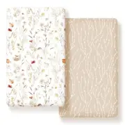 Stretch Ultra Soft Jersey Knit Fitted Crib Sheets Set 2 Pack, Universal Fit A...