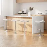 Artiss 4x Bar Stools Leather Gas Lift Chair White