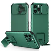 For iPhone16 15 Pro Max/14/13/12/11 Shockproof Stand Case Slide Camera Cover