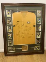 Signed and Framed Australia 2006 FIFA World Cup Jersey