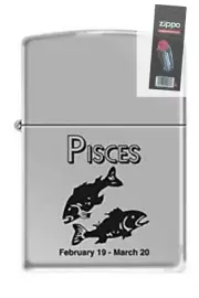 Zippo 9284 horoscope pisces Lighter + FLINT PACK
