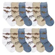 Jefferies Socks Boys Toddler Dinosaur Pattern Bulk Crew Ankle Socks 12 Pair Pack