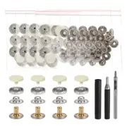 24Set Leather Snap Fasteners Kit 12mm Metal Snaps with 3 Setter Tools Yellow