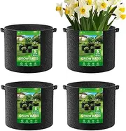 Planting Bags - 4X Non-Woven Fabric Plant Pots with Handles | Breathable Portable Growing Bag, Planter Pot for Indoor Outdoor Gardening Patio Balcony Flower Planting