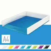 Leitz A4 Letter Tray, WhiteMetallic Blue, WOW Range, 53611036