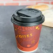 (500 CUPS) 10 oz SINGLE USE POLY PAPER COFFEE CUP WITH TRAVELER LID BPA FREE