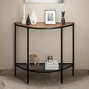 HOLGVE Console Table, Semicircle Entryway Table, Sofa Table, Metal Frame Behind Couch Table, Contemporary Accent Table, for Hallway, Living Room, Foyer(90x30x80cm/35.4x11.8x31.5in)