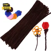 60 Pieces Brown Pipe Cleaners, Christmas Craft Pipe Cleaners,Pipe Cleaners Cheni