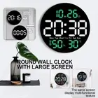 Remote Control Hanging Digital Clock Round Wall Clocks Living Room
