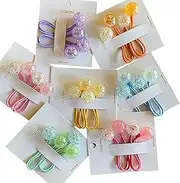 Ball Bubble Ponytail Holders, 14Pcs Girl Double Balls Elastic Ponytail Holders,Double Balls Hair Ties Elastic Hair Rope,Double Balls Hair Rope Hair Ties,Double Balls Hair Rope Elastic Ponytail Holder