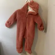 Carter’s New With Tags Pink Fuzzy Zip One-Piece Coverall 6 Months