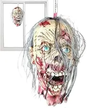 Halloween Ghost Ornaments,Bloody Halloween Props Ghost Decor - Latex Haunted House Decorations, Horror Decor Ghost Heads with Wig, Halloween Decorations