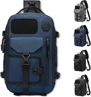 [Generic] Cosmos Explorer Sling Bag, Dustproof and Waterproof, Equipped with Belt Buckle, for Touring, Wilderness Survival (Blue)