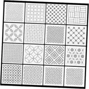 16 Pcs 4.7 x 4.7 Inch Plastic Sashiko Stencil Geometric Embroidery Pattern