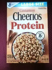 Cheerios Cinnamon PROTEIN Gluten Free Large Cereal Box 11.2oz Exp: 10-28-25