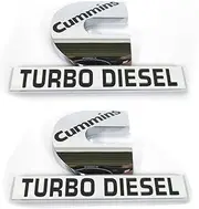 Yoaoo 2x OEM Chrome Dodge Cummins Turbo Diesel Emblem Badges High Output for RAM 2500 3500 Fender Emblem Mopar Glossy