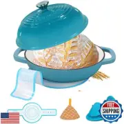 Enameled Cast Iron Dutch Oven with Lid,11" Bread Pan Baking Kit,6 Quart Ename