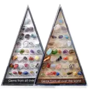 36PCS Gemstone Crystal Rock Identification Stones Collector Guide Rock Minerals