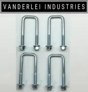 4 x 40mm x 125mm Square UBolts with 1/2" BSW Nyloc Nuts & Washers
