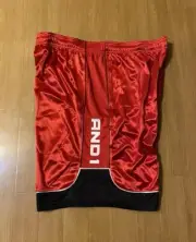 AND1 Men's 2XL Athletic Shorts Red,Black,Elastic Waist Basketball Gym 11” Inseam