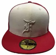 New Era 59Fifty Fear Of God Essentials Colorblock Fitted Hat Size 7 Scarlet