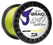 DAIWA J-BRAID X4 BRAIDED LINE FLUORESCENT YELLOW 3000YD BULK SPOOL FREE SHIPPING