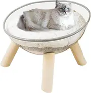 SHENMAIDAY Space Clear Capsule Cat Bed,Pet Couch Bed with Plush Pads Cushion, Removable Clear Capsule Cat Bed for Cat Bed Couch Nest