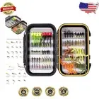 Complete 80 Assorted Fly Patterns in Waterproof Box for All Fishing Seasons