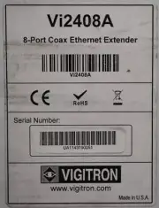 Vigitron Vi2408A MaxiiCopper 8-Ch High-Speed Ethernet Extenders Over Coax NEW