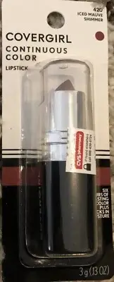 CoverGirl Continuous Color Lipstick, Iced Mauve New Sealed #420