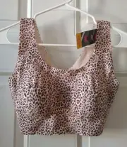 CALVIN KLEIN LEOPARD PRINT PADDED BRALETTE, SIZE M