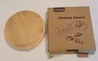 Yibidys Round Bamboo Charcuterie Board Knife Set Cheese Slide-Out Drawer NEW