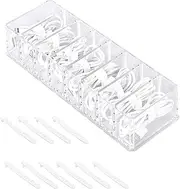 Plastic Cable Management Box with 10 Wire Ties, 8 Compartments Clear Power Cord Organizer, Electronics Organizer Desk Accessories Storage for Office Home