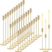 30 Pcs Gold Candlestick Holder Bulks Gold Taper Candle Holder Metal Candlestick