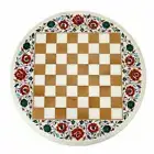 24'' marble chess table top center inlay pietra dura malachite room decor c17